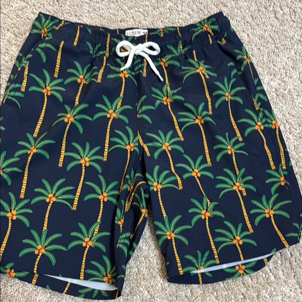 Navy Palm Tree Swim Shorts